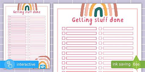 Muted Rainbow Cute To-Do List Template - Parents