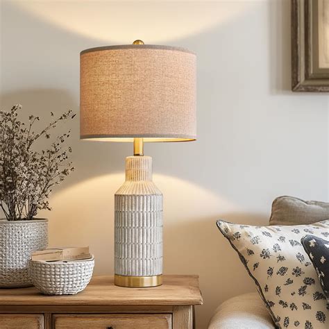 USumkky 25" Modern Ceramic Lamps Single Table Lamp for Living Room ...