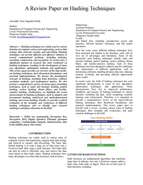 Cryptography research paper - A Review Paper on Hashing Techniques ...