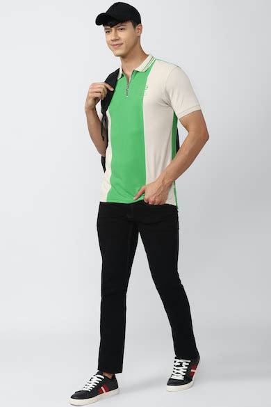 Buy Men White Print Polo Neck Collar T-shirt Online - 797316 | Peter ...