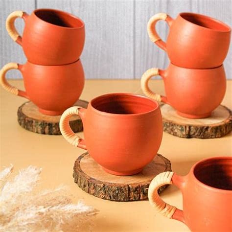 Rare Planet Hand Made Traditional Beautiful Design Terracotta Tea Cup ...
