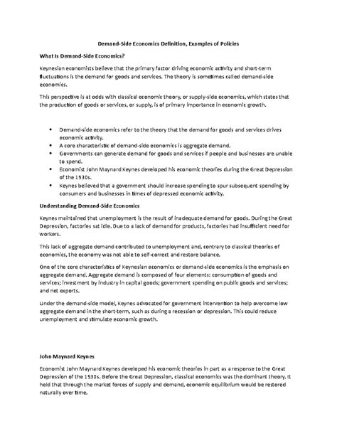 Demand-Side Economics Definition, Examples of Policies - The theory is ...
