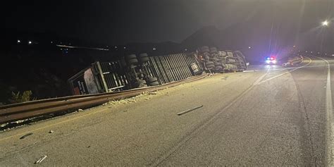 1 dead after semi-truck rolls over on I-11 near Boulder City