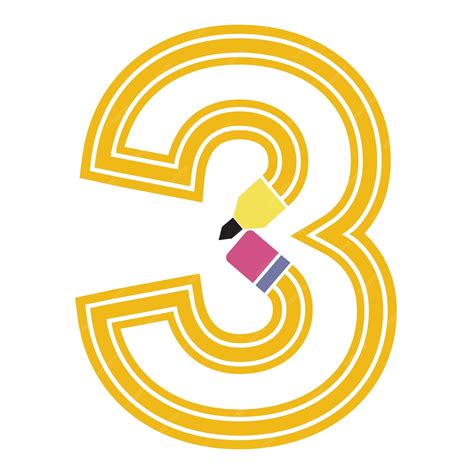Premium Vector | Number Three Pencil Stroke Illustration Perfect ...