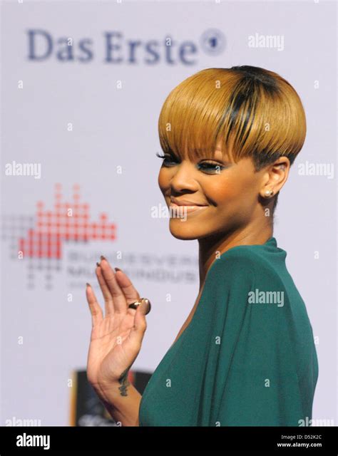 Barbadian pop singer Rihanna arrives for the ECHO 2010 award in Berlin ...