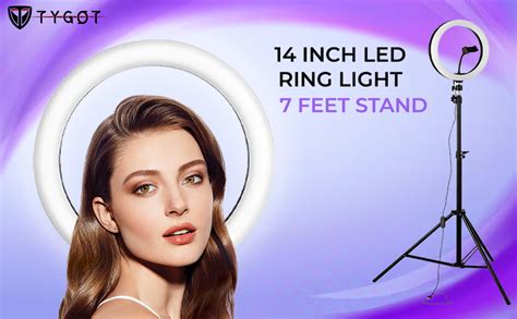Buy Tygot Professional (14 Inch) Led Ring Light with 7 Feet Tripod ...