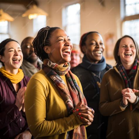 Premium Photo | A group of people are laughing and clapping