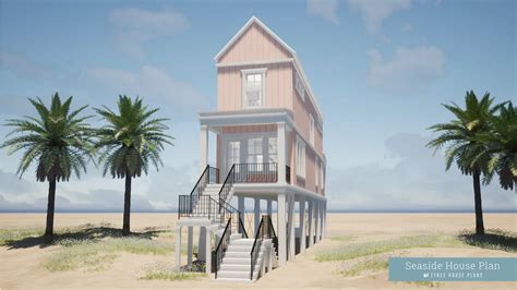 Seaside. Coastal Shotgun House Plan. Created by Tyree House Plans.