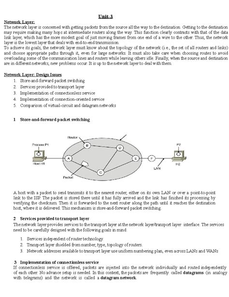 Cn-3 - computer networks - Unit- Network Layer: The network layer is ...
