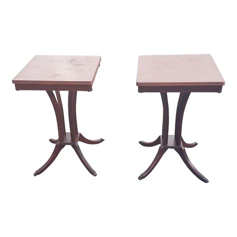 Mid 20th Century Vintage Duncan Phyfe Style Parlor Tables - Pair | Chairish