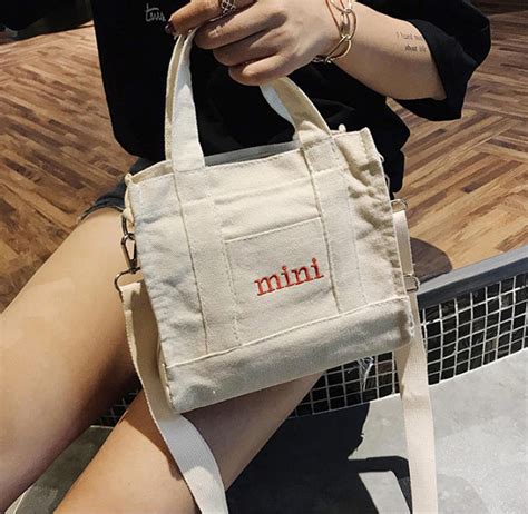 Mini Canvas Tote Bag Cotton Crossbody Bag Eco Bag Canvas | Etsy