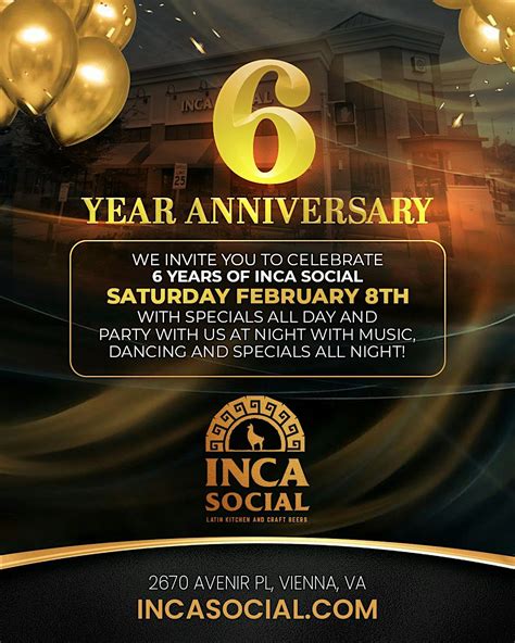 6-Year Anniversary #ViennaVA, Inca Social, Vienna, 8 February 2025 ...