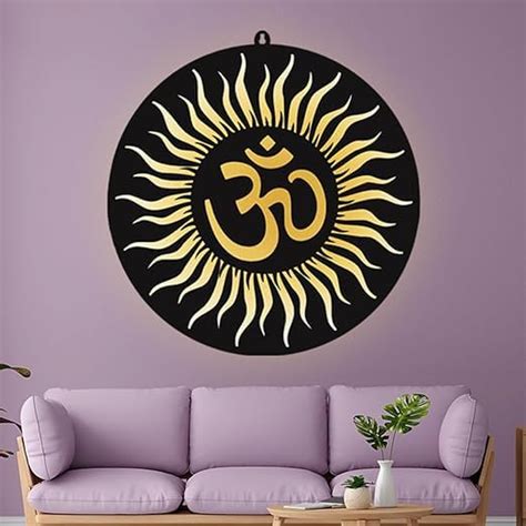 OM 3D Wall Art with LED Backlight | Divine Wall Décor | Elegant Wall ...