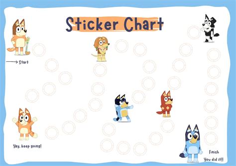 Bluey Toilet Chart Printable Training Prize Sticker Chart for - Etsy Australia