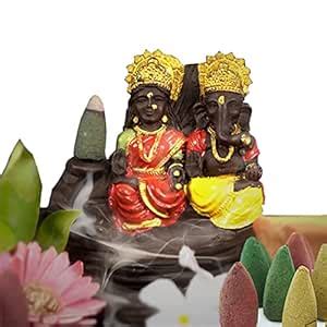 Lakshmi Laxmi Ganesh Smoke Backflow Fountain Incense Burner Cone Holder ...