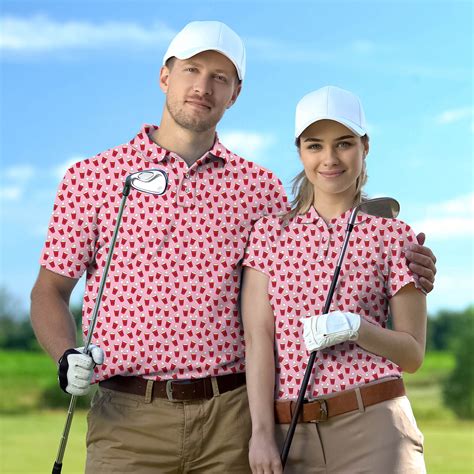 Golf Polo Couple Family set RED SOLO CUP tournament