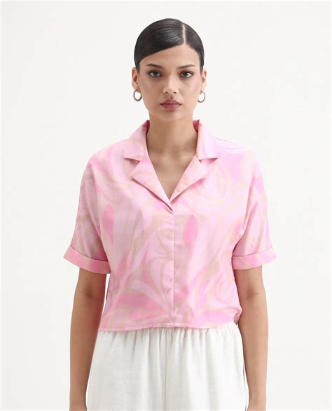 Rareism Women's Eleme-T Light Pink Polyester Extended Sleeves Lapel Ne