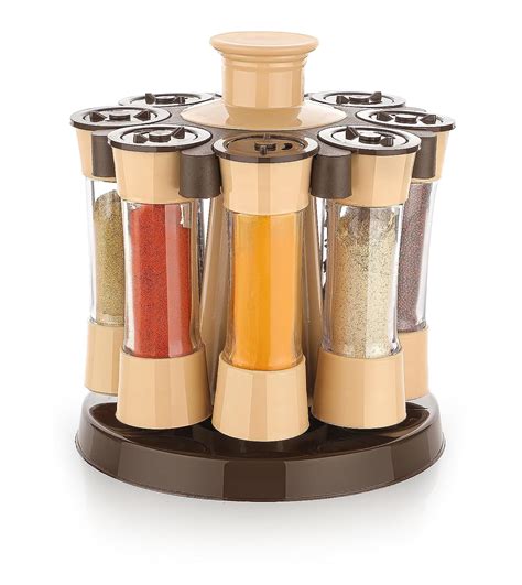 Nalix 360 Revolving Spice Rack for Kitchen and Dining Table, 8 Spice ...