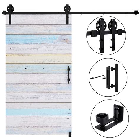 Buy EaseLife 8 FT Sliding Barn Door Track and Handle Hardware Kit,Big ...