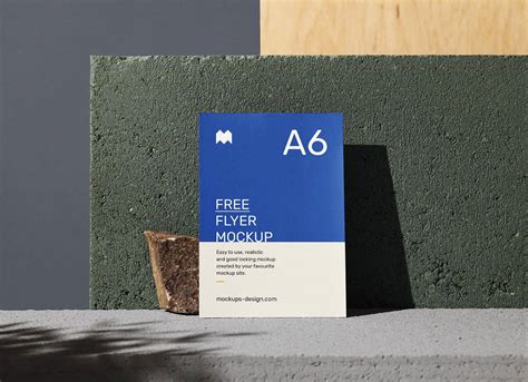A6 Flyer Mockup With Stones | Free PSD Templates