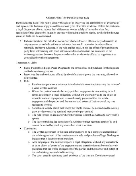 Parole Evidence Rule