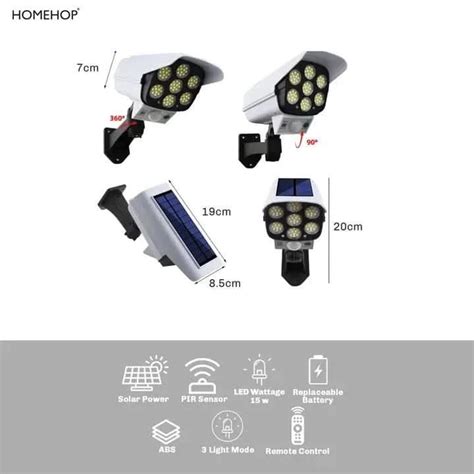 Solar dummy camera shaped outdoor wall lights with motion sensor – HOMEHOP®