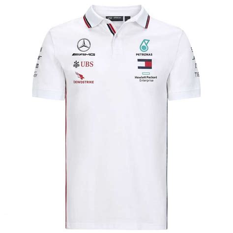 Mercedes-AMG Petronas F1 Team White Polo Shirt 2020 | Ubuy India
