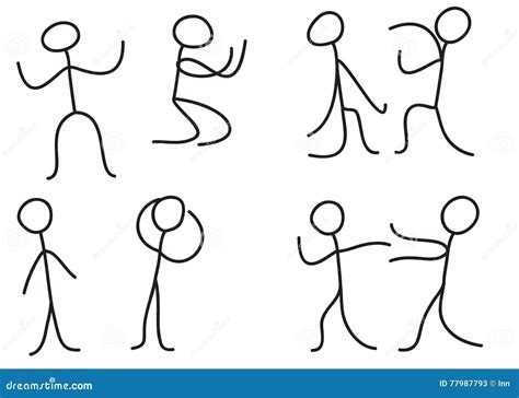 Man People Body Language Posture Stick Figure Cartoon Vector | CartoonDealer.com #77987793 - language of stickman