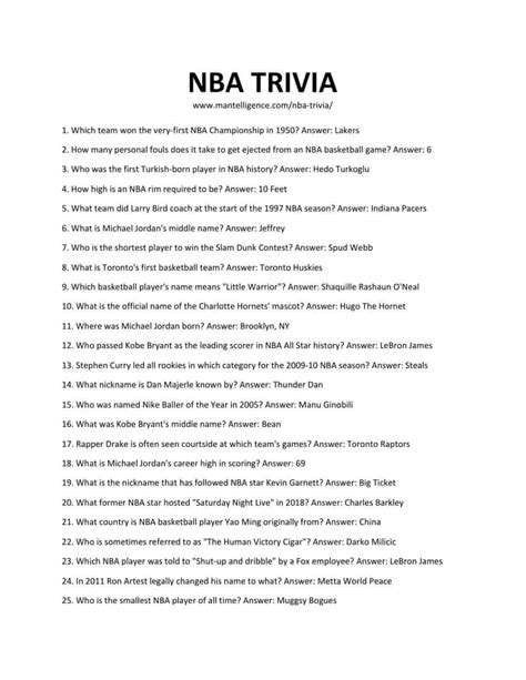 NBA Teams Quiz Answers - Test Your Knowledge Now!