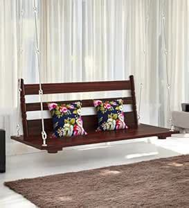 SIYA ART Indoor Hanging Wooden Swing for Living Room Patio Jhula for ...