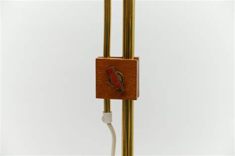 Mid-Century Modern Arc Floor Lamp in Brass and Teak by Temde, 1960s ...