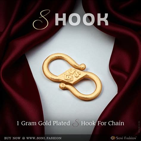 1 Gram Gold Plated S Hook For Chain - Medium Size - Design S9 – Soni ...