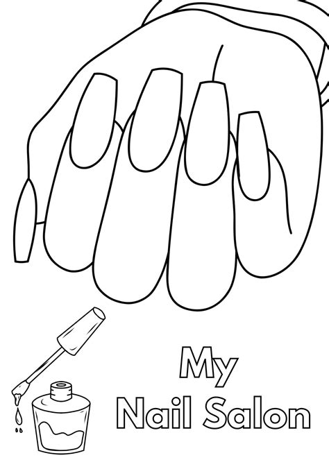 Color Your Own Nails Coloring Page - Etsy