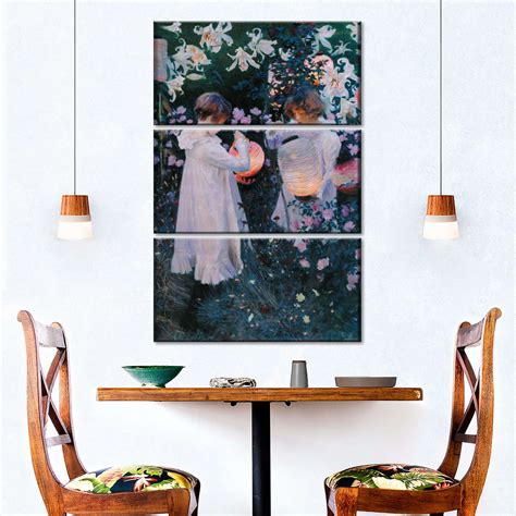 Carnation Lily Lily Rose Wall art by John Singer Sargent | Elephant Stock