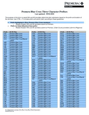 Bcbs Prefix Asn - Fill Online, Printable, Fillable, Blank | pdfFiller