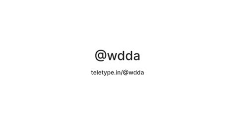 @wdda — Teletype