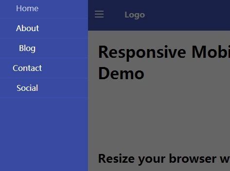 Minimalist Responsive Push Menu with jQuery and CSS3 | jQuery Plugin