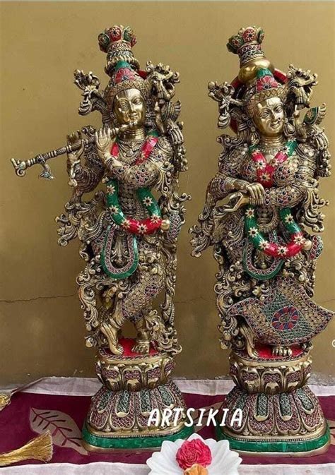 Buy MVs Madh Ventures Radha Krishna Idol Statue, Multicolour Stone Work ...