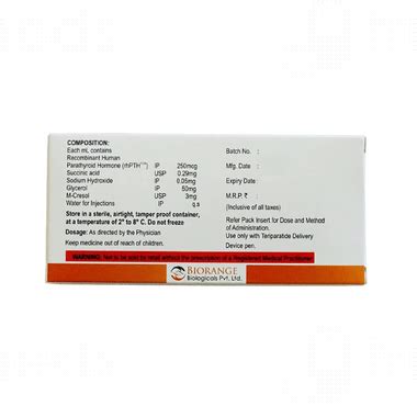 Bonrange Pth 750 Mcg Injection 3 Ml - Uses, Side Effects, Dosage, Price ...