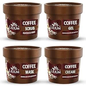 Lilium Coffee Facial Kit, 400g, 4 Step Deep Cleansing & Glowing Skin ...