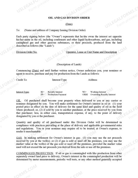 Missouri Oil and Gas Division Order | US Legal Forms