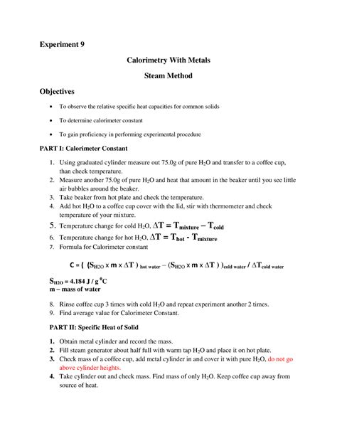 Calorimetry Lab Gizmo Answers Activity C - Calorimetry Lab - Learn ...