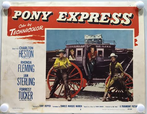 ORIGINAL LOBBY CARDS - PONY EXPRESS - 1953 - set of 8 - Charlton Heston ...