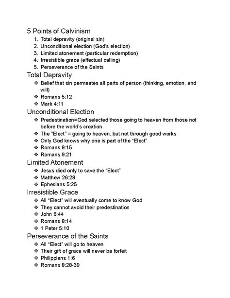 Five Points Of Calvinism
