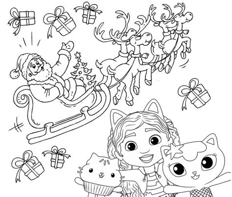 Gabby's Dollhouse Christmas Coloring Page