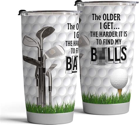 Amazon.com | Fancyfams Funny Golf Gifts for Men - 20oz Stainless Steel Mug Tumbler Unique ...