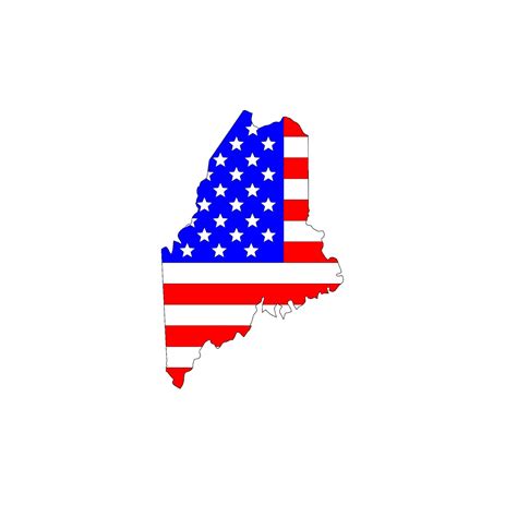 Maine State SVG American Flag Outline DXF EPS Ai Png Cricut Laser Cut ...