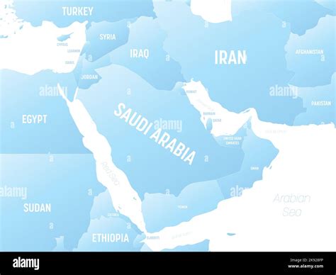 Middle East detailed political map with lables Stock Vector Image & Art - Alamy