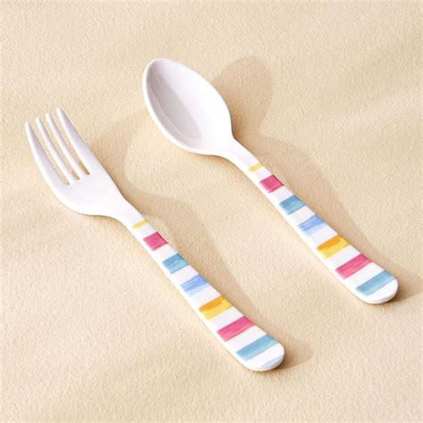 Buy Slate Kids 2Pcs Melamine Printed Spoon and Fork Set from Home ...