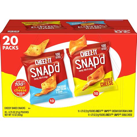 Cheez-It Snap'd Cheese Cracker AKF18 Chips, Thin Crisps, Lunch Snacks ...
